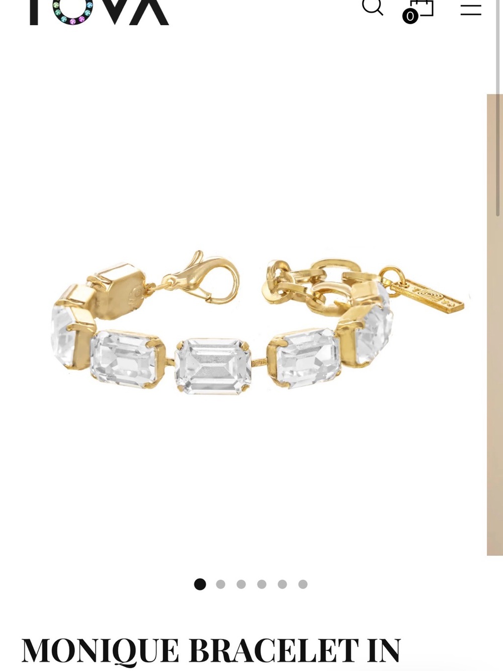 Monique Gold Bracelet with Clear Stones -